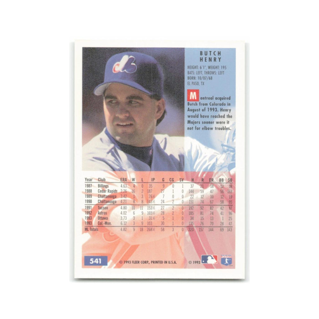 Butch Henry 1994 Fleer #541 Montreal Expos Baseball Card NM