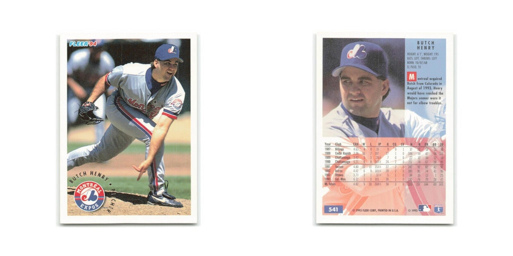 Butch Henry 1994 Fleer #541 Montreal Expos Baseball Card NM