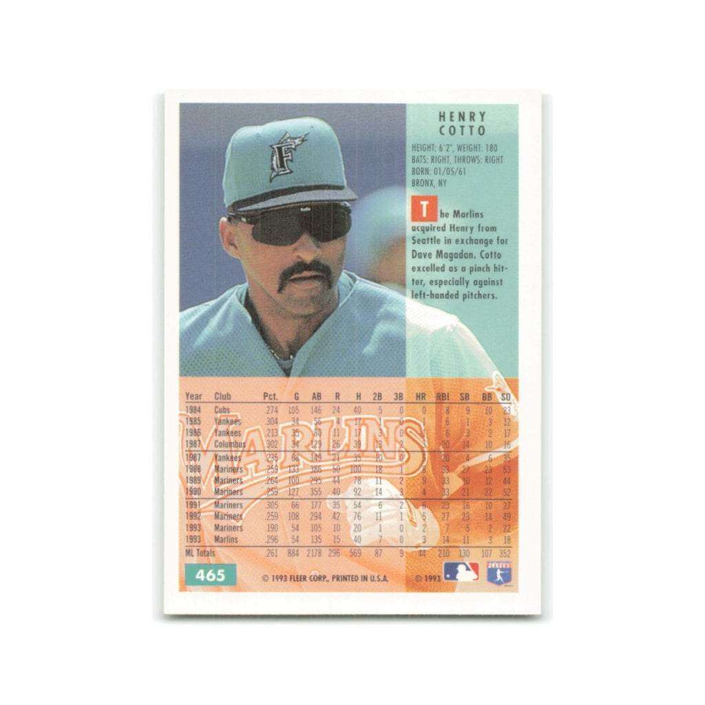 Henry Cotto 1994 Fleer #465 Florida Marlins Baseball Card NM