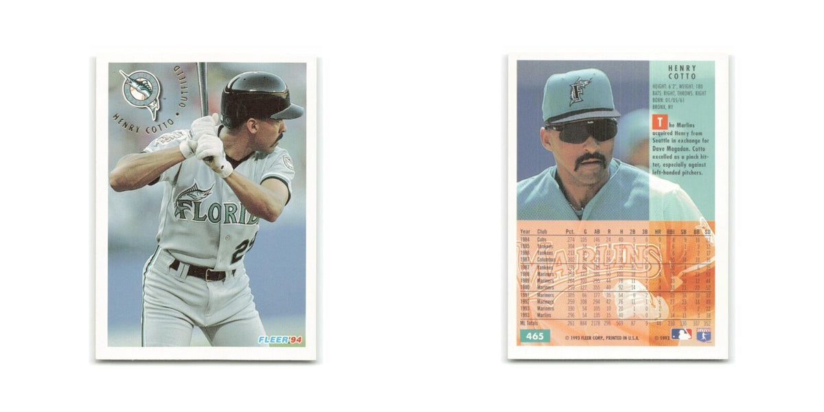 Henry Cotto 1994 Fleer #465 Florida Marlins Baseball Card NM