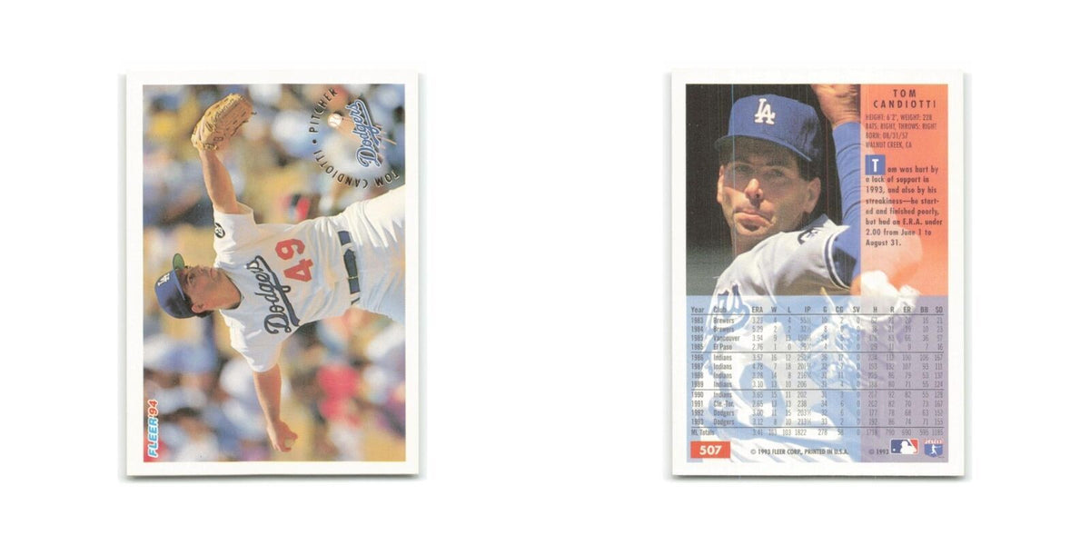 Tom Candiotti 1994 Fleer #507 Los Angeles Dodgers Baseball Card NM