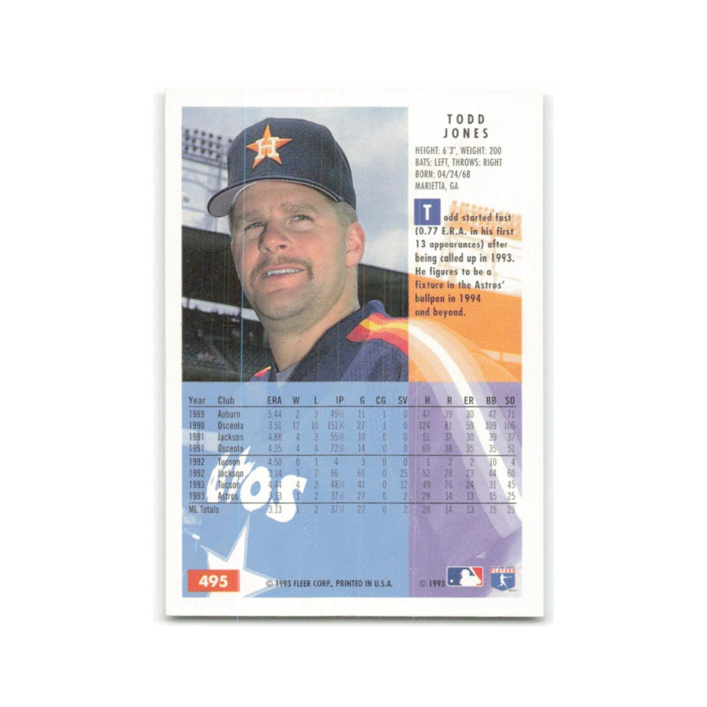 Todd Jones 1994 Fleer #495 Houston Astros Baseball Card NM