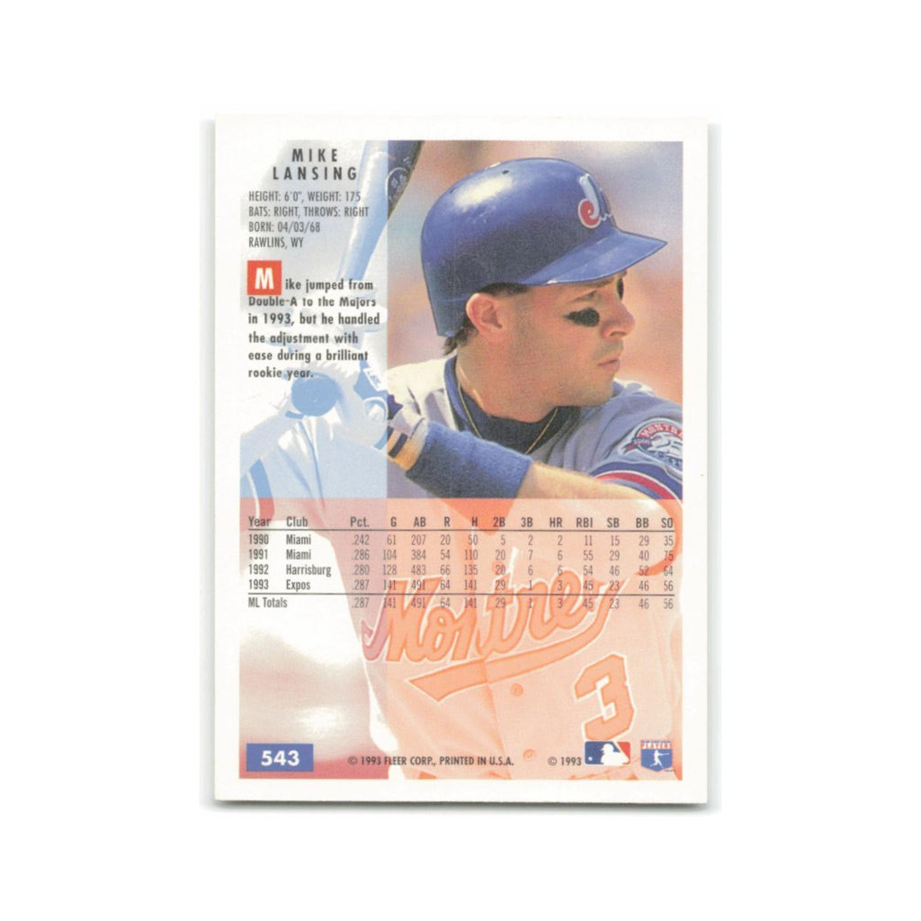 Mike Lansing 1994 Fleer #543 Montreal Expos Baseball Card NM