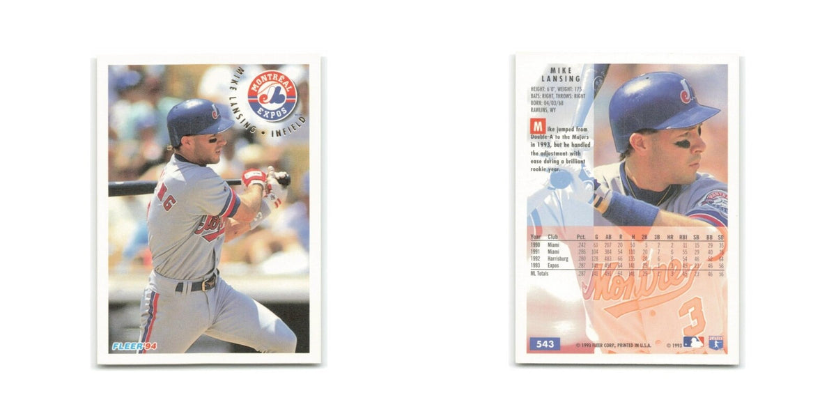 Mike Lansing 1994 Fleer #543 Montreal Expos Baseball Card NM