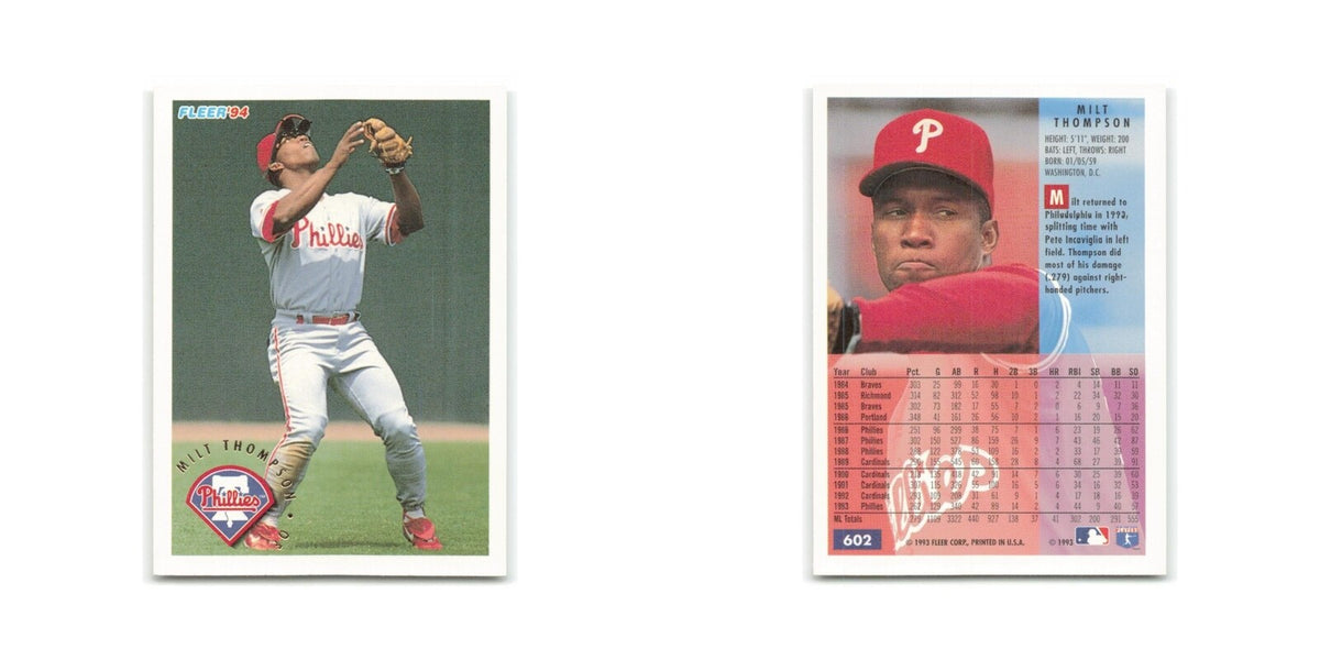 Milt Thompson 1994 Fleer #602 Philadelphia Phillies Baseball Card NM