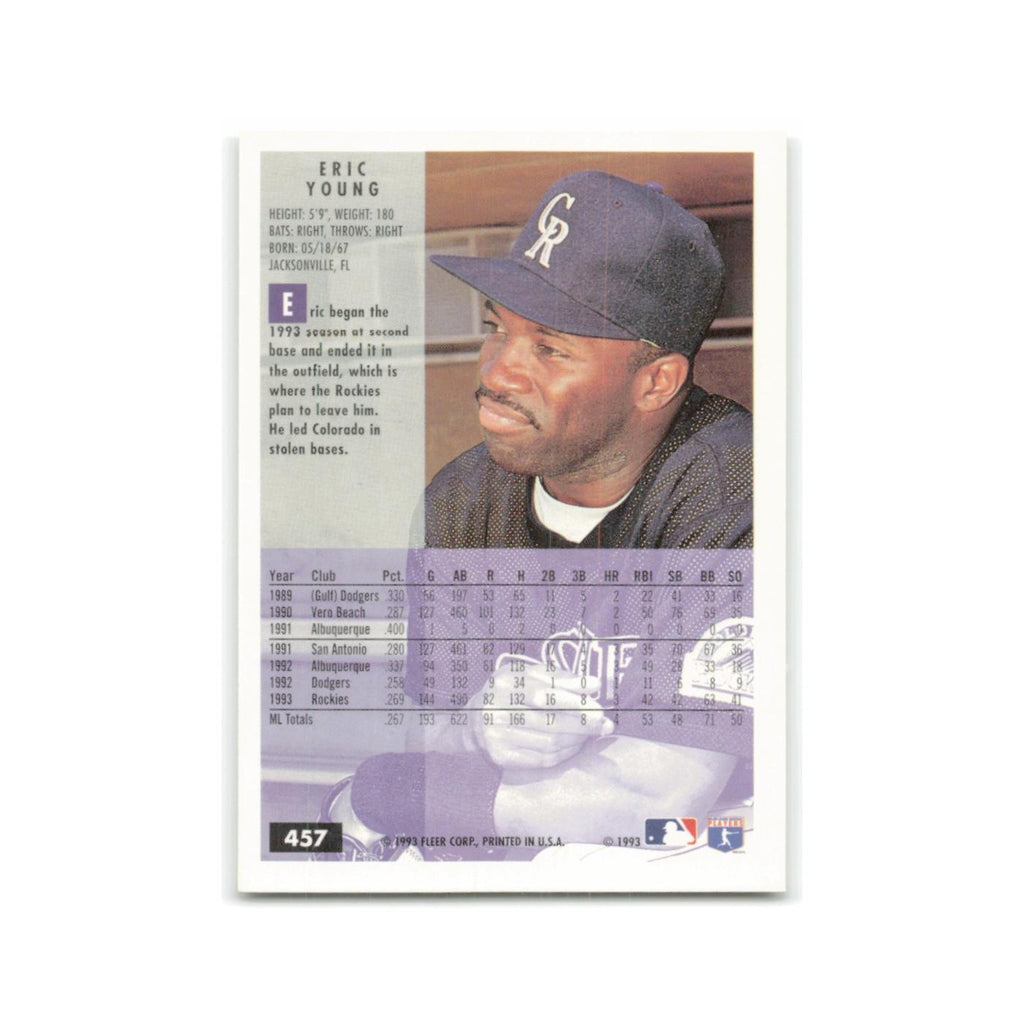 Eric Young 1994 Fleer #457 Colorado Rockies Baseball Card NM