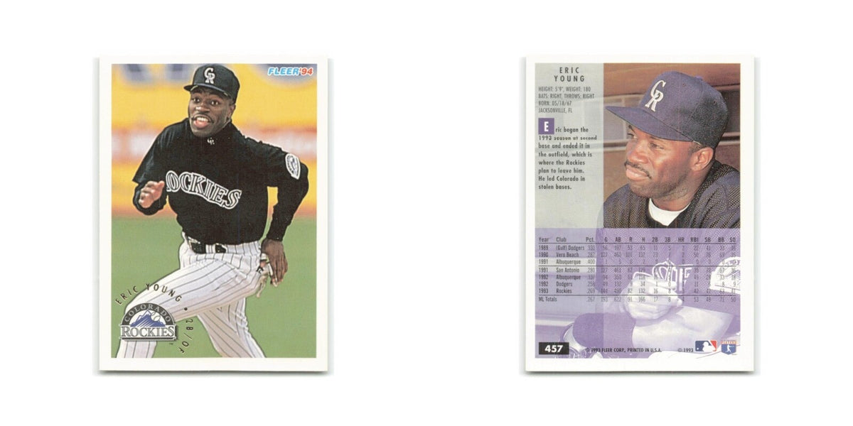 Eric Young 1994 Fleer #457 Colorado Rockies Baseball Card NM
