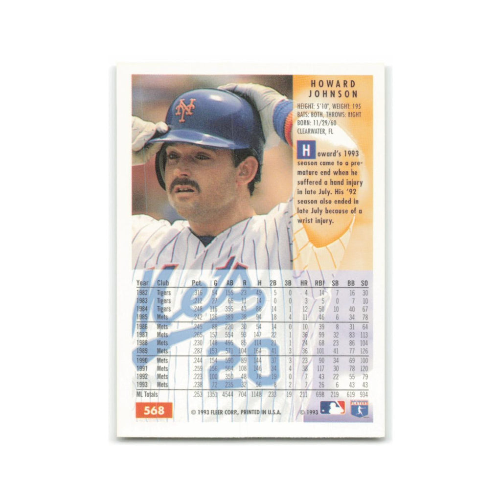 Howard Johnson 1994 Fleer #568 New York Mets Baseball Card NM
