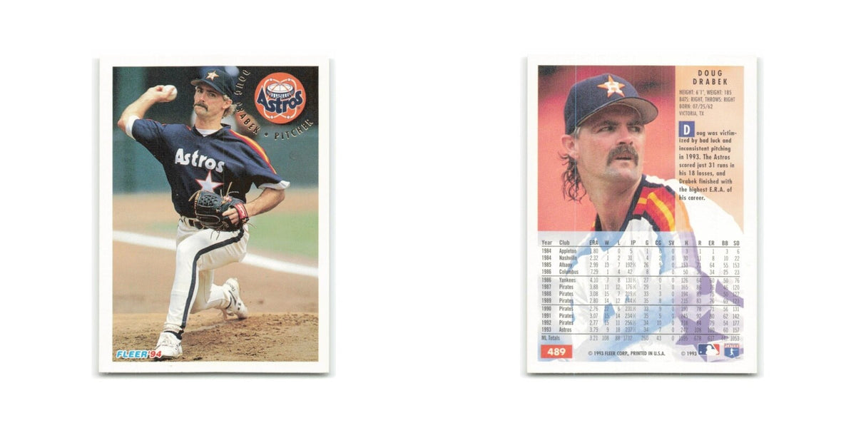 Doug Drabek 1994 Fleer #489 Houston Astros Baseball Card NM