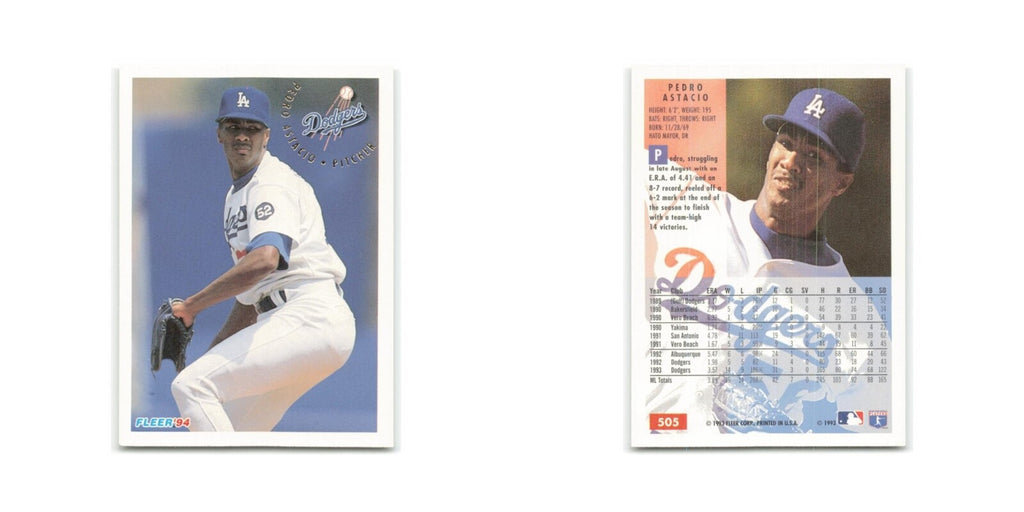 Pedro Astacio 1994 Fleer #505 Los Angeles Dodgers Baseball Card NM