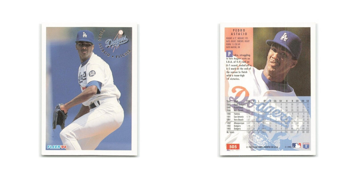 Pedro Astacio 1994 Fleer #505 Los Angeles Dodgers Baseball Card NM