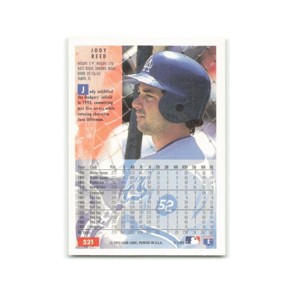 Jody Reed 1994 Fleer #521 Los Angeles Dodgers Baseball Card NM