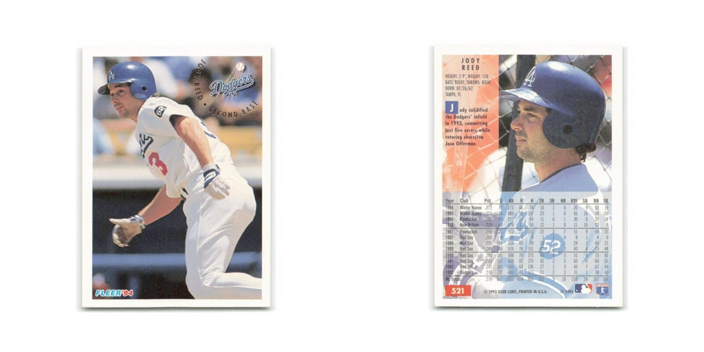 Jody Reed 1994 Fleer #521 Los Angeles Dodgers Baseball Card NM