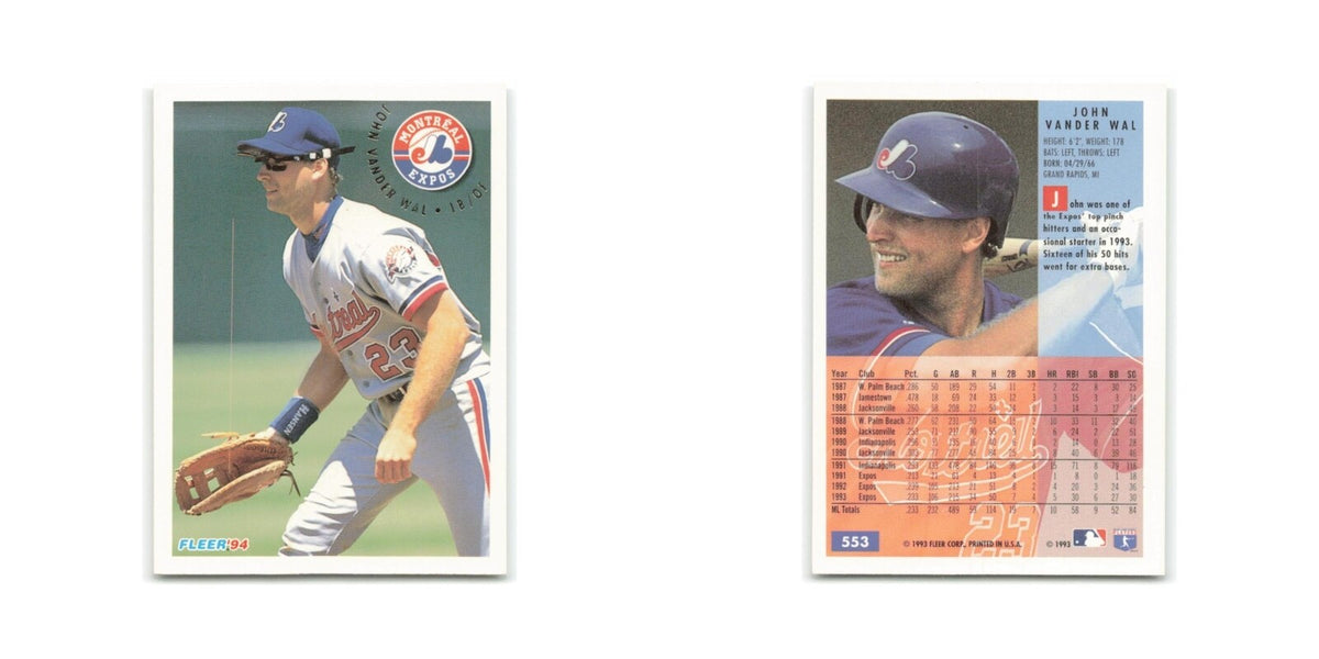 John Vander Wal 1994 Fleer #553 Montreal Expos Baseball Card NM