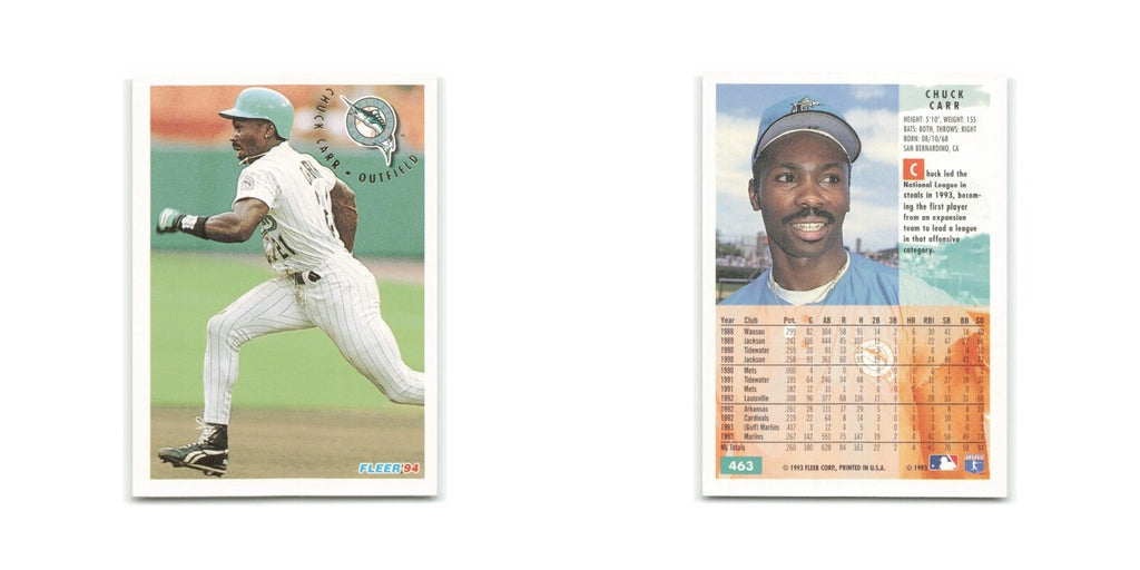Chuck Carr 1994 Fleer #463 Florida Marlins Baseball Card NM
