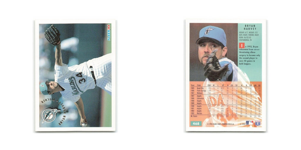 Bryan Harvey 1994 Fleer #468 Florida Marlins Baseball Card NM