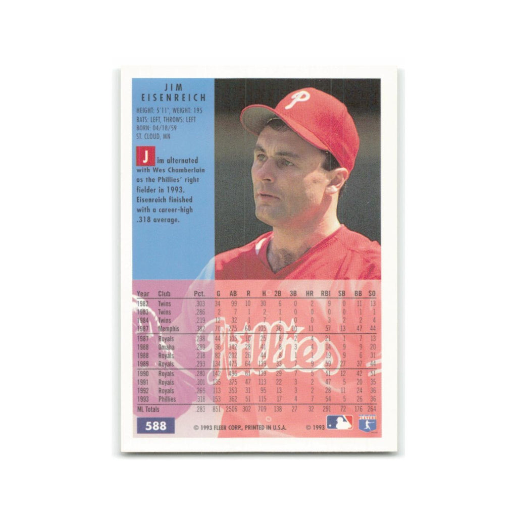 Jim Eisenreich 1994 Fleer #588 Philadelphia Phillies Baseball Card NM
