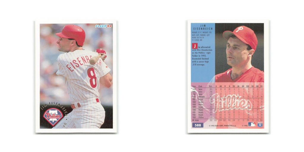 Jim Eisenreich 1994 Fleer #588 Philadelphia Phillies Baseball Card NM