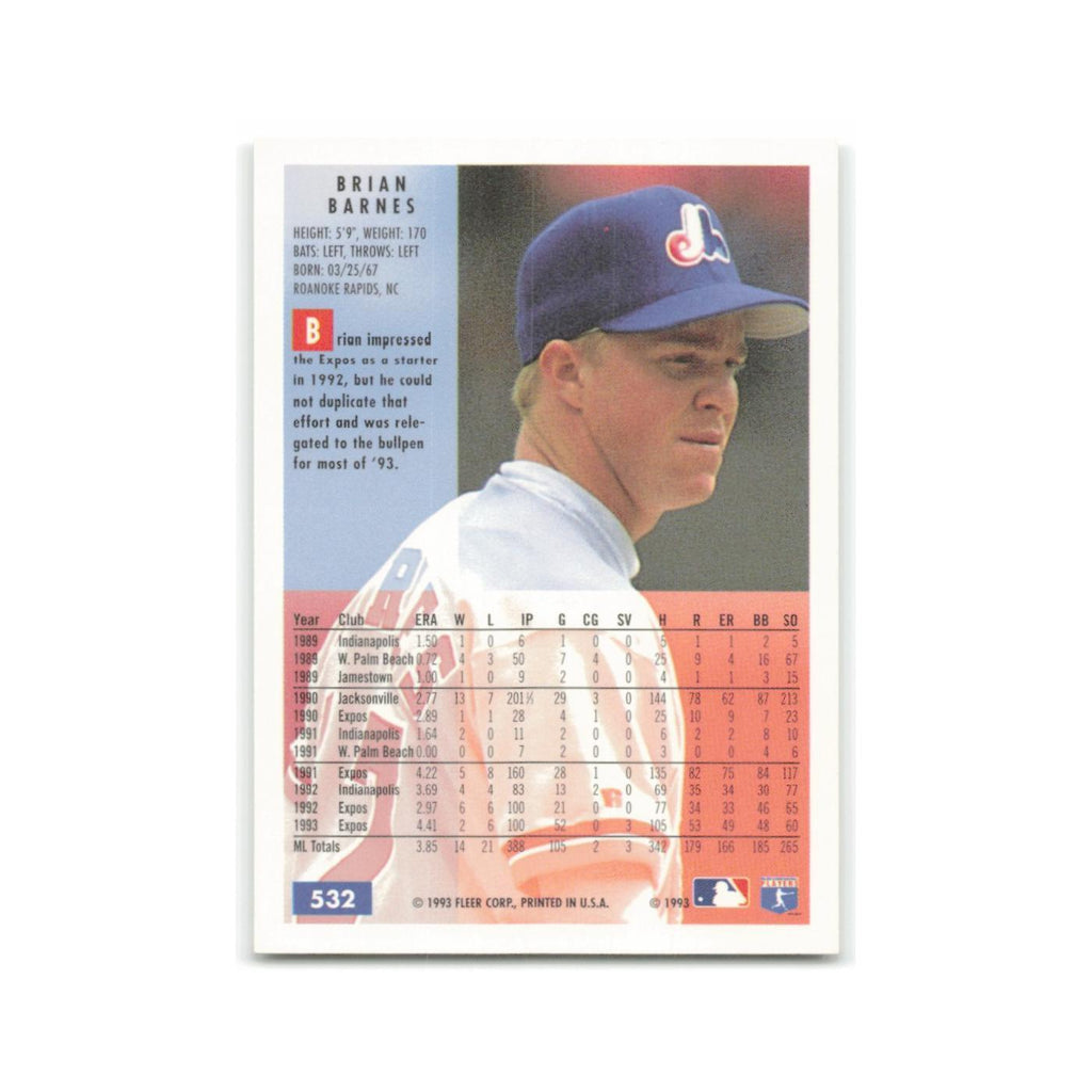 Brian Barnes 1994 Fleer #532 Montreal Expos Baseball Card NM
