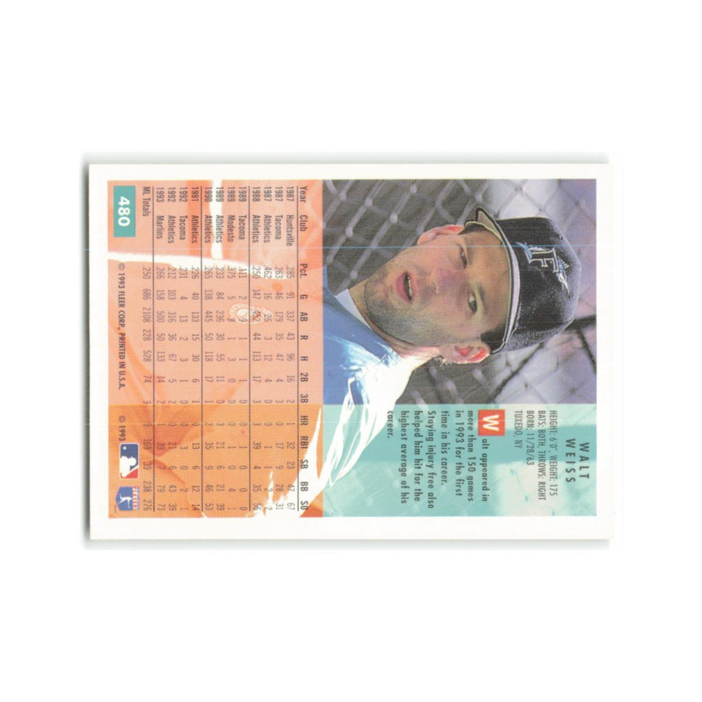 Walt Weiss 1994 Fleer #480 Florida Marlins Baseball Card NM
