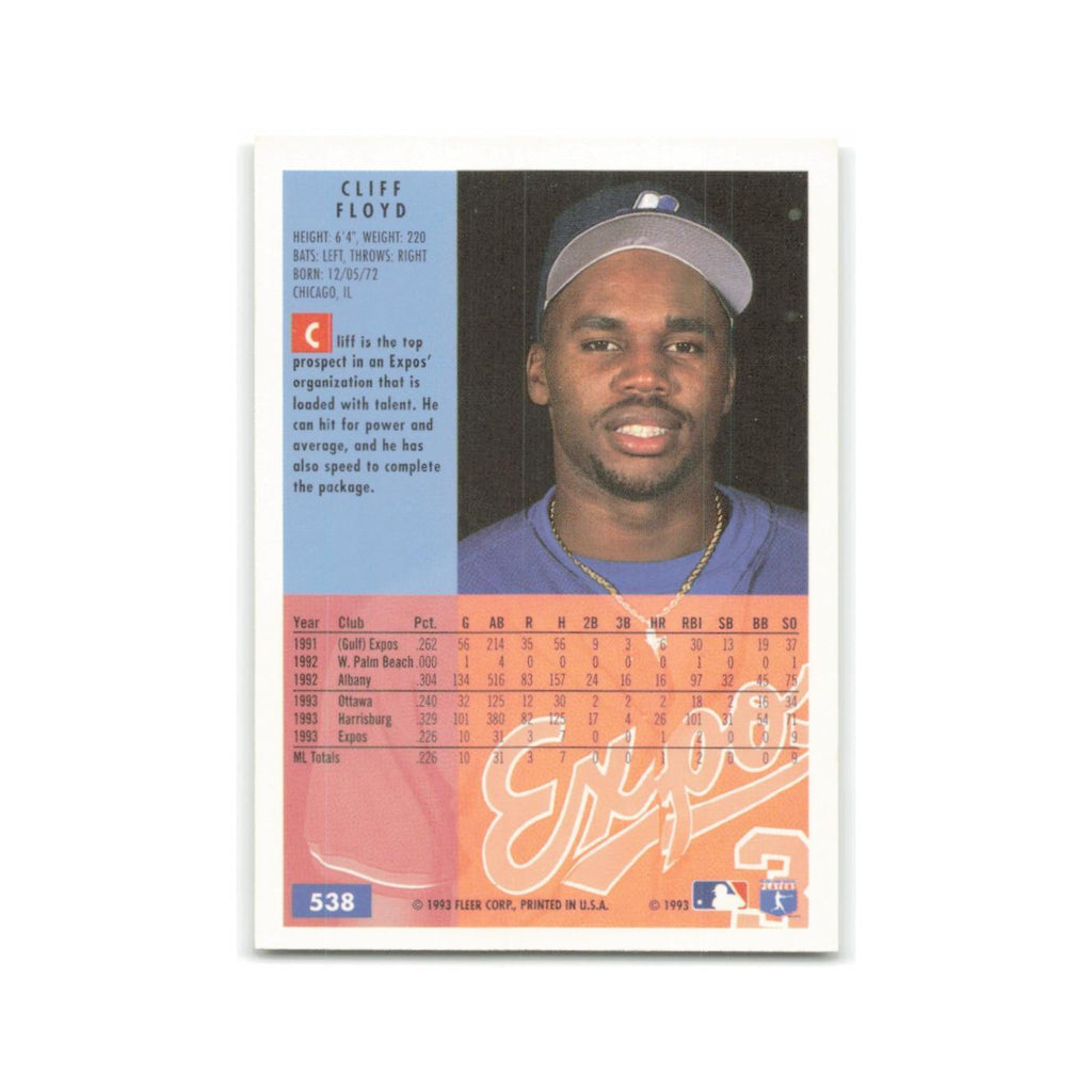 Cliff Floyd 1994 Fleer #538 Montreal Expos Baseball Card NM