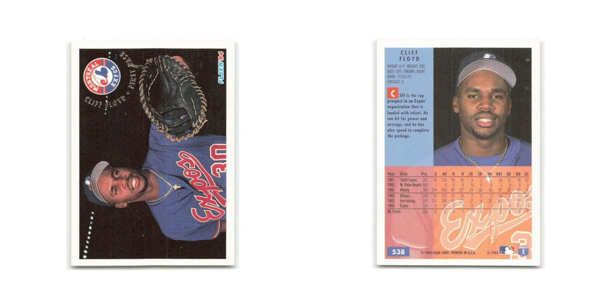 Cliff Floyd 1994 Fleer #538 Montreal Expos Baseball Card NM