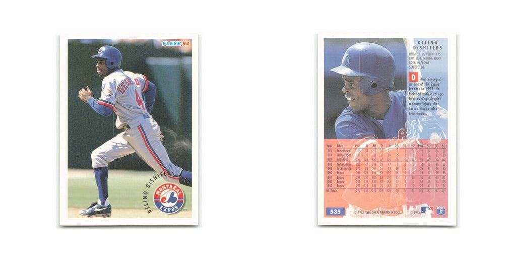 Delino DeShields 1994 Fleer #535 Montreal Expos Baseball Card NM