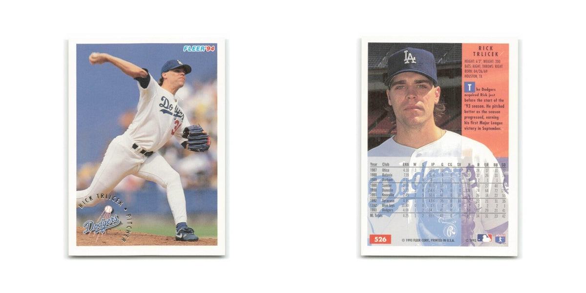 Rick Trlicek 1994 Fleer #526 Los Angeles Dodgers Baseball Card NM