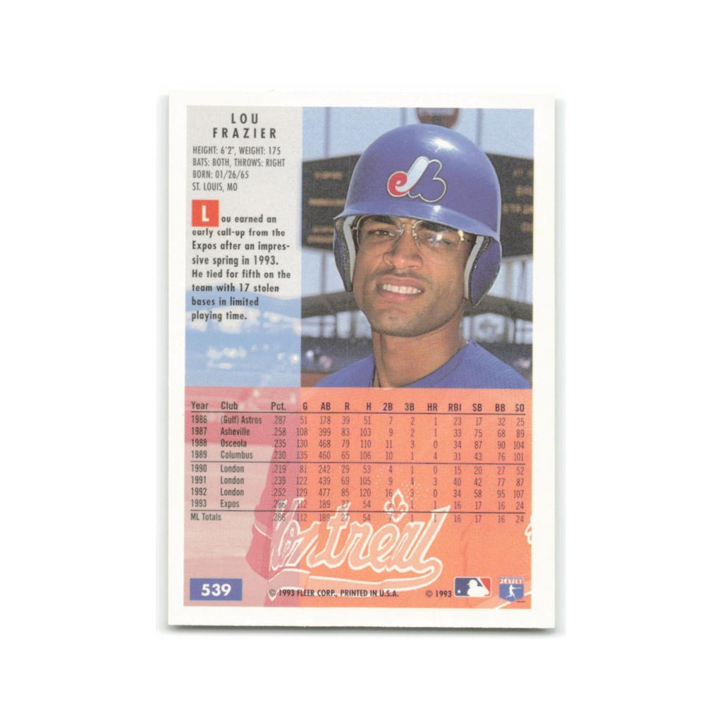 Lou Frazier 1994 Fleer #539 Montreal Expos Baseball Card NM