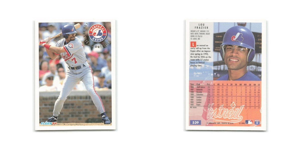 Lou Frazier 1994 Fleer #539 Montreal Expos Baseball Card NM