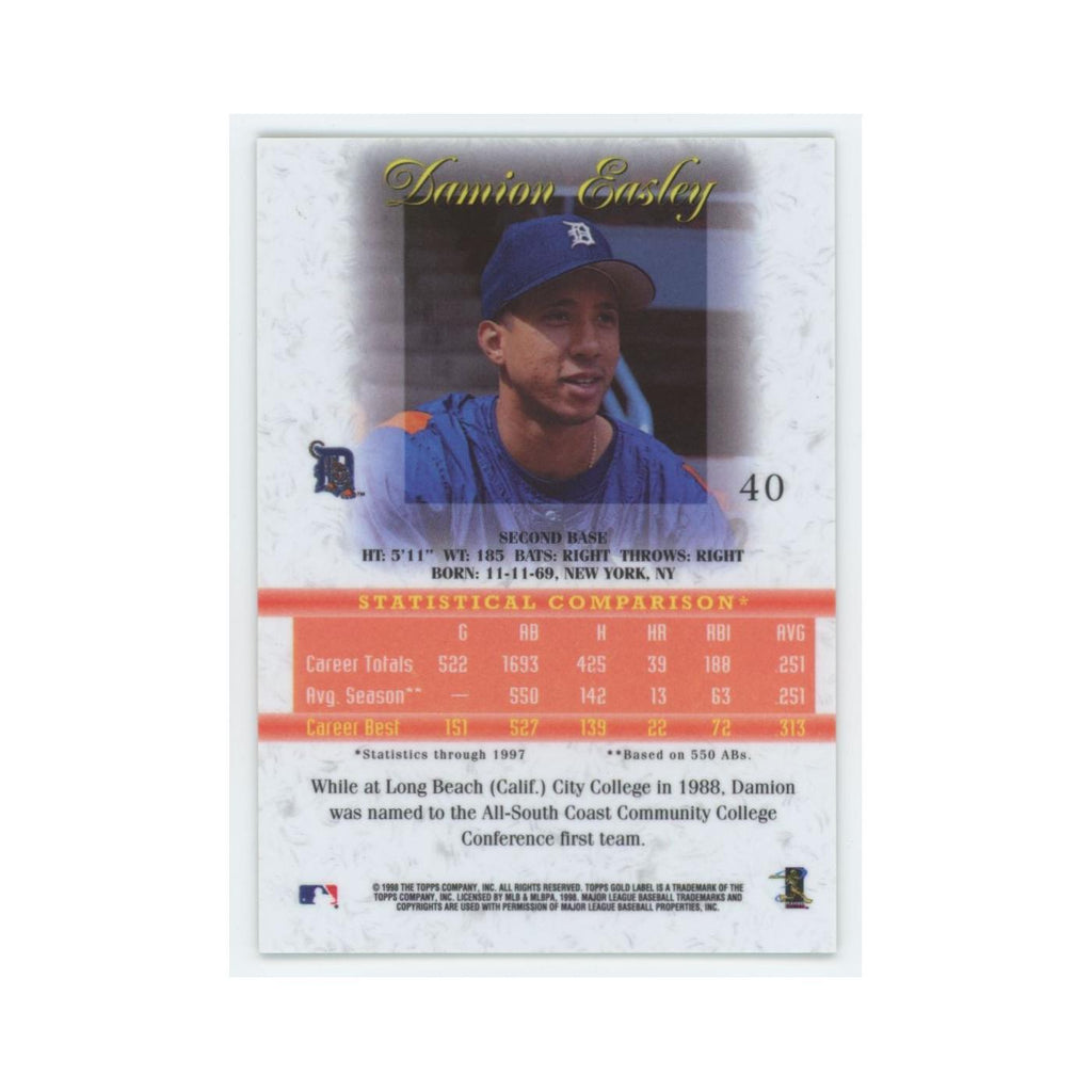 1998 Topps Gold Label Damion Easley Tigers #40