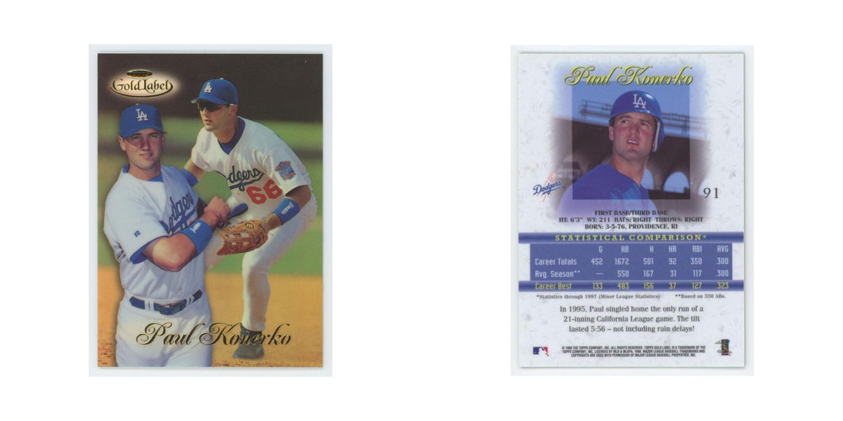 1998 Topps Gold Label Paul Konerko Dodgers #91