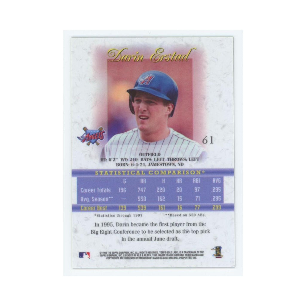 1998 Topps Gold Label Darin Erstad Angels #61