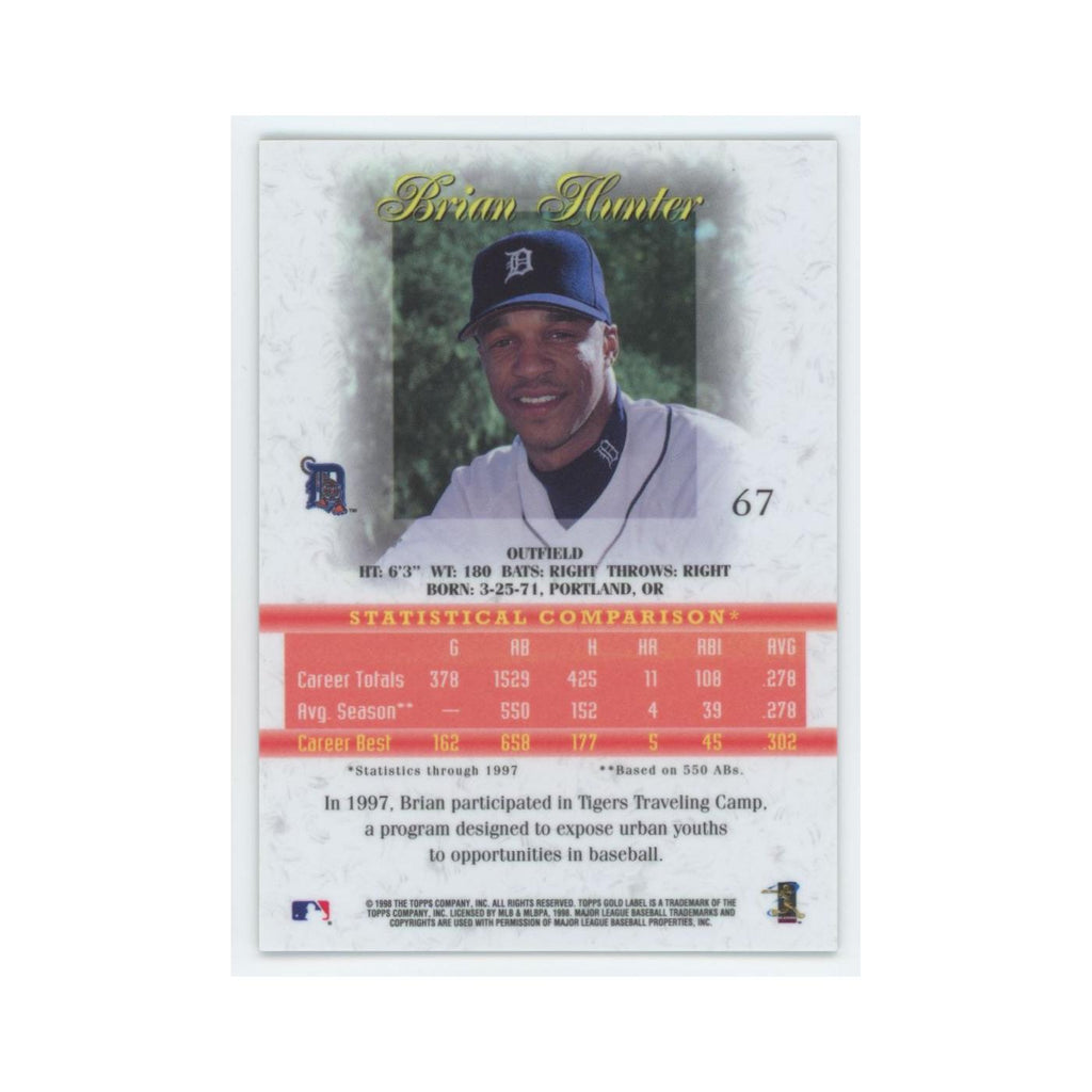1998 Topps Gold Label Brian Hunter Tigers #67
