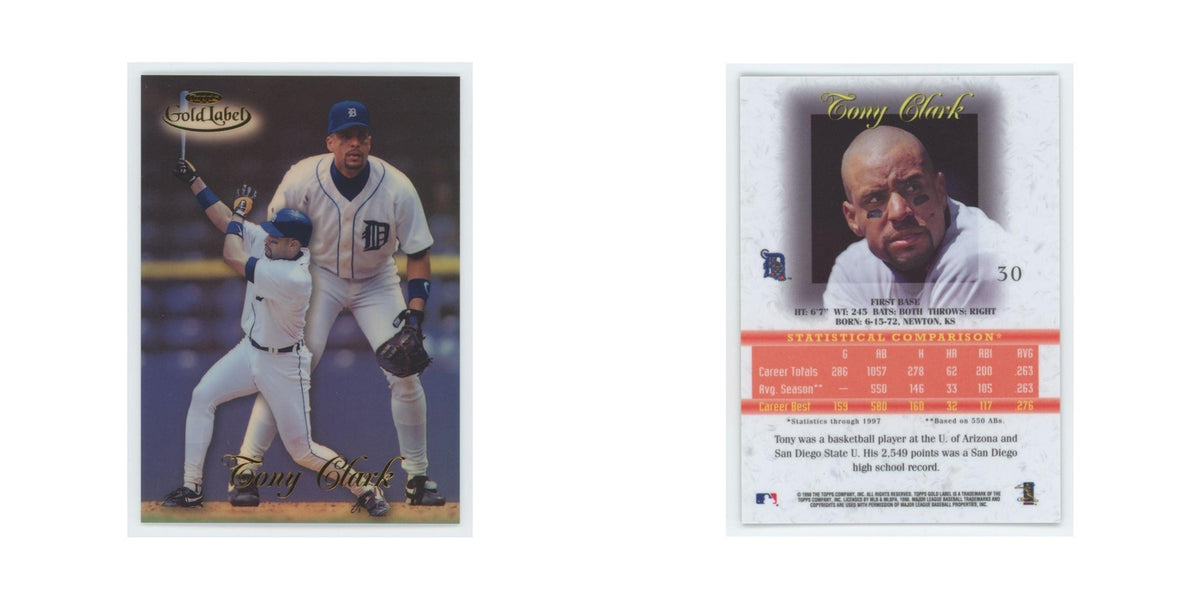 1998 Topps Gold Label Tony Clark Tigers #30