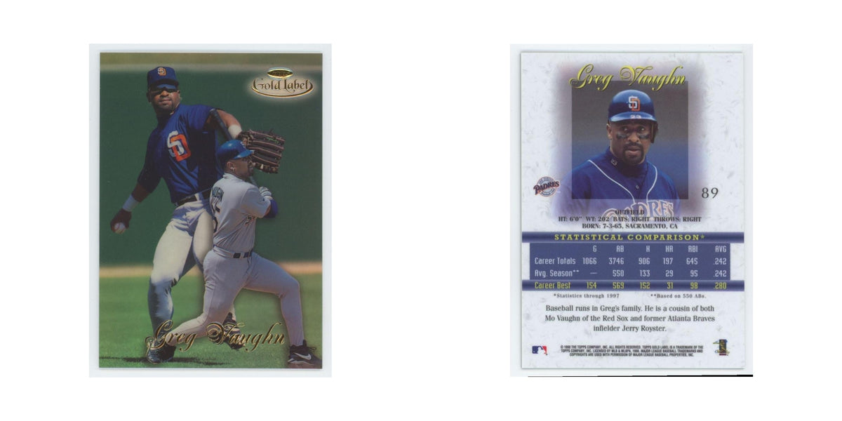 1998 Topps Gold Label Greg Vaughn Padres #89