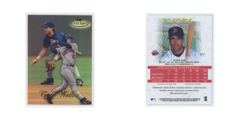 1998 Topps Gold Label Todd Walker Twins #97