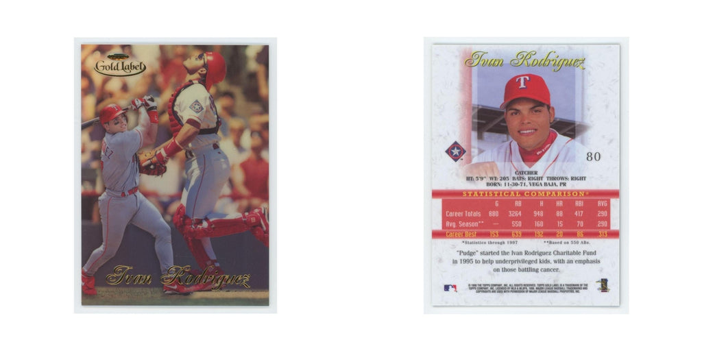1998 Topps Gold Label Ivan Rodriguez Rangers #80