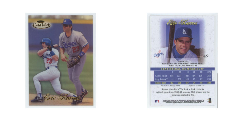1998 Topps Gold Label Eric Karros Dodgers #49