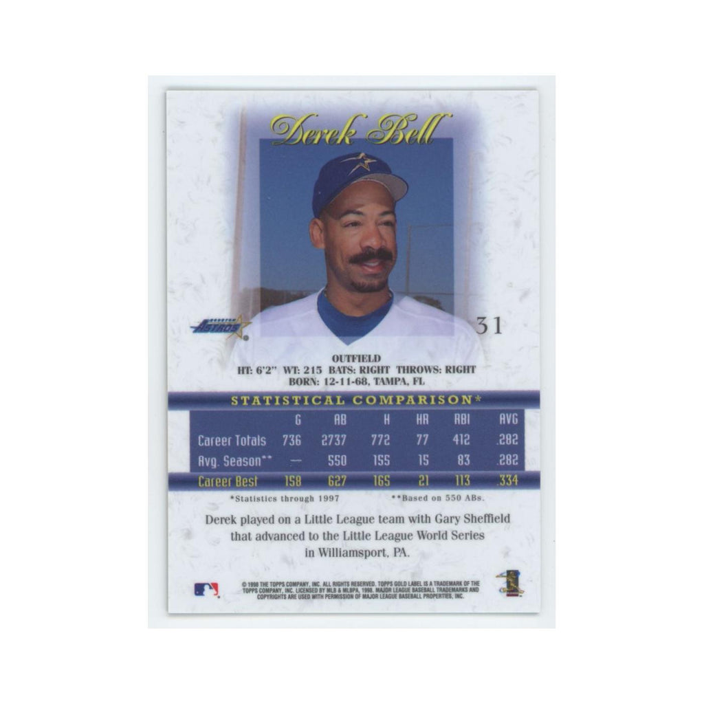 1998 Topps Gold Label Derek Bell Astros #31