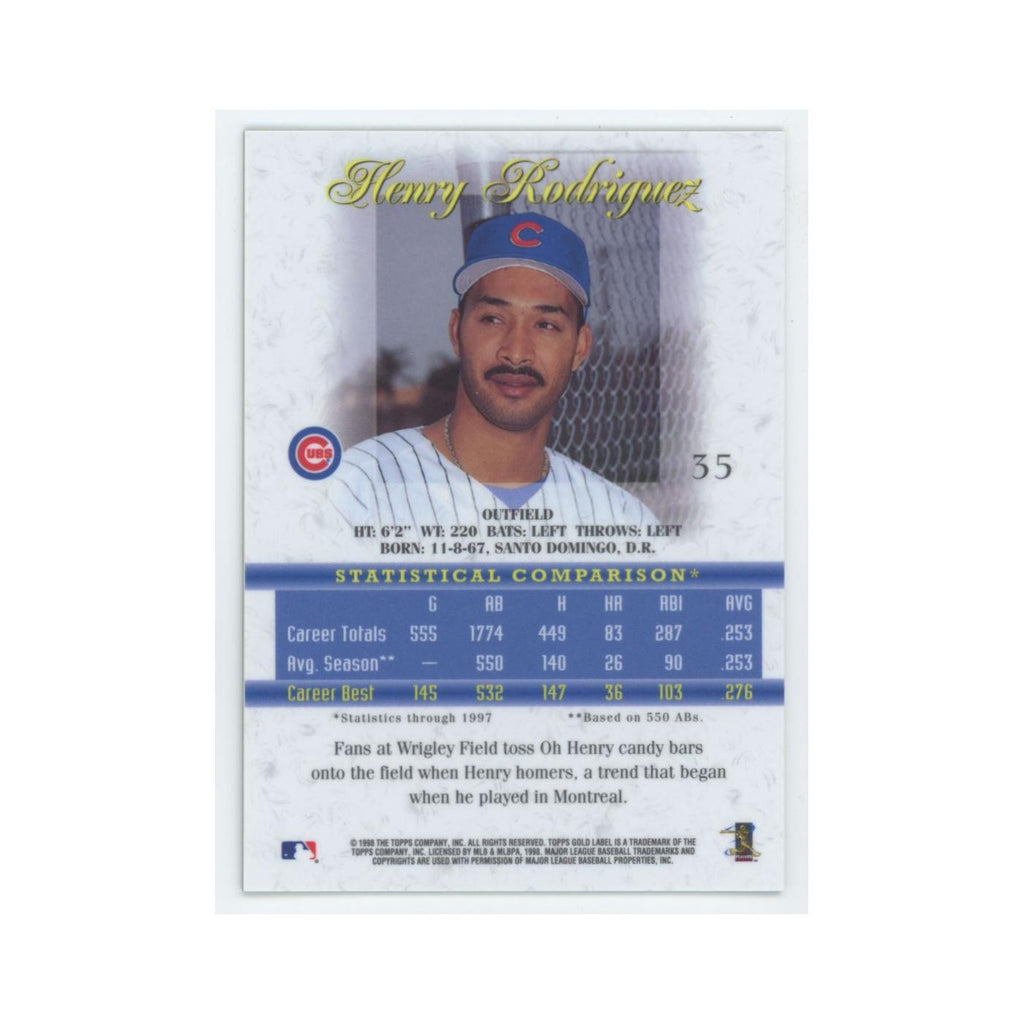 1998 Topps Gold Label Henry Rodriguez Cubs #35