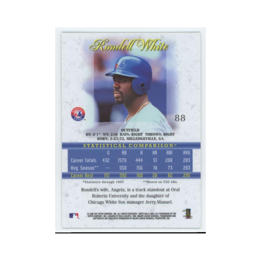 1998 Topps Gold Label Rondell White Montreal Expos #88