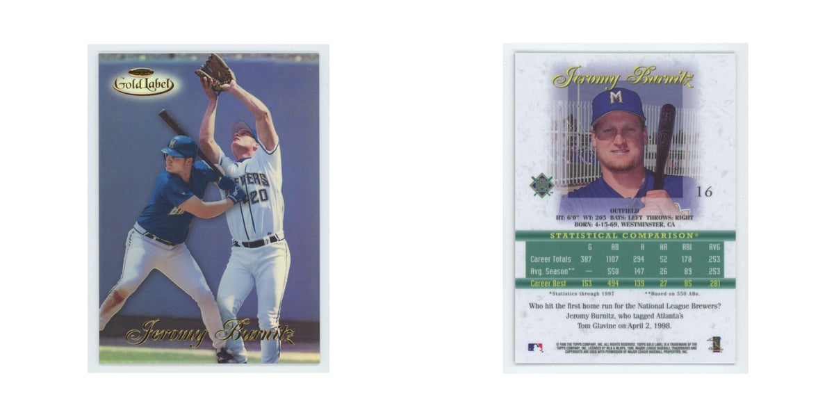 1998 Topps Gold Label Jeromy Burnitz Brewers #16