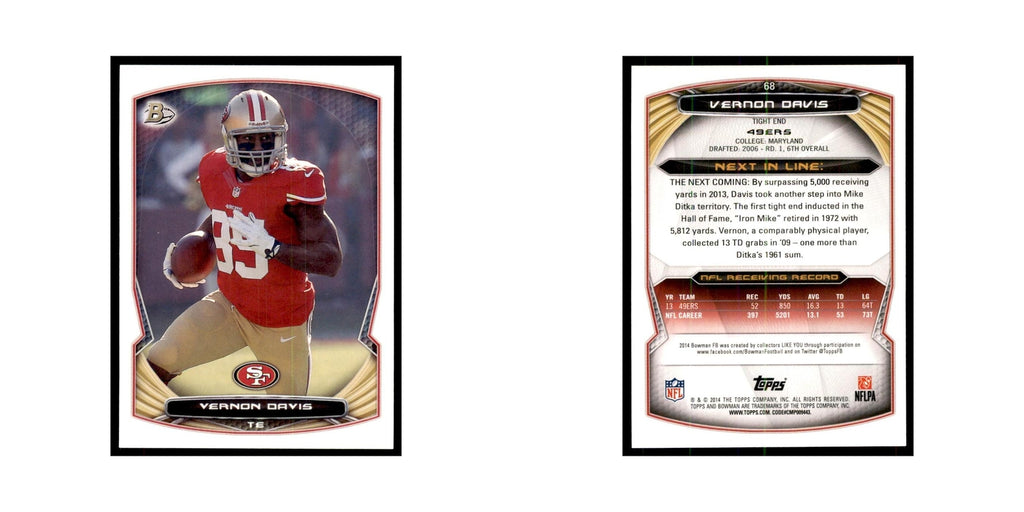 2014 Bowman Vernon Davis Football Cards #68