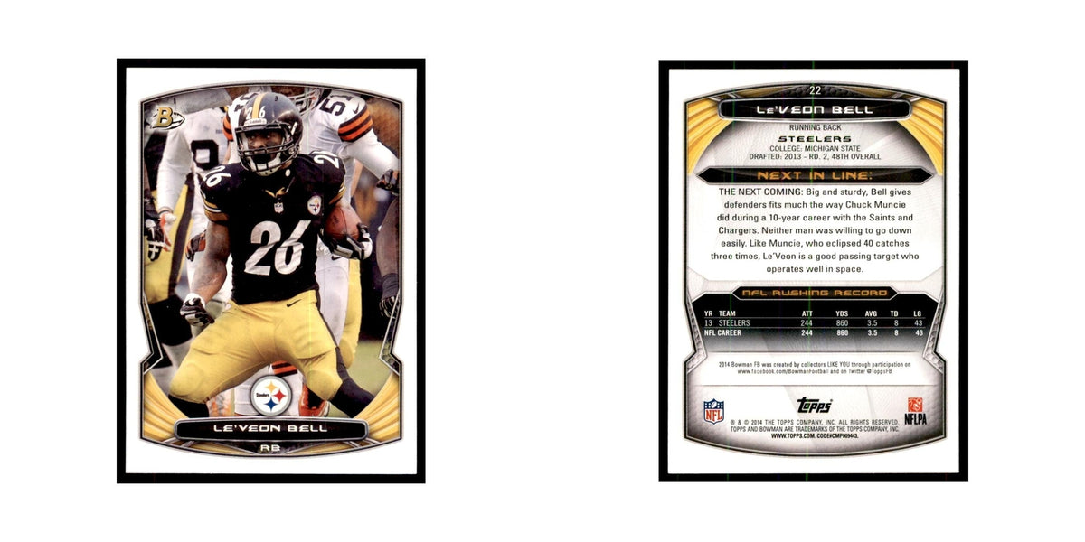 2014 Bowman Le'Veon Bell Football Cards #22