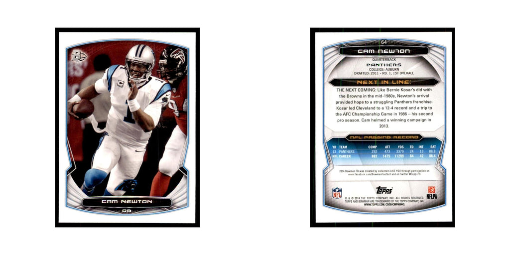 2014 Bowman Cam Newton Football Cards #64