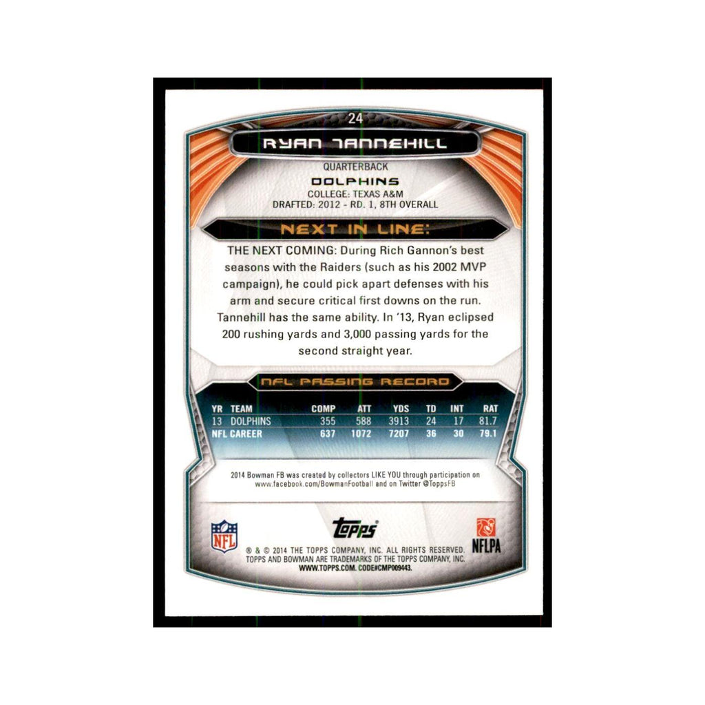 2014 Bowman Ryan Tannehill Football Cards #24