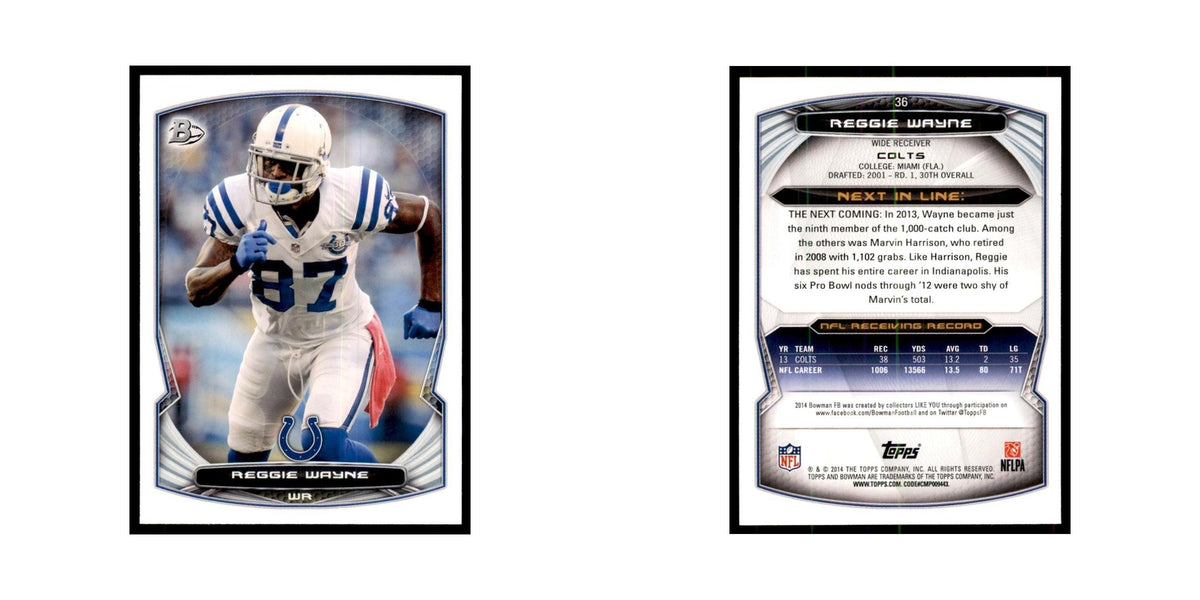 2014 Bowman Reggie Wayne Football Cards #36