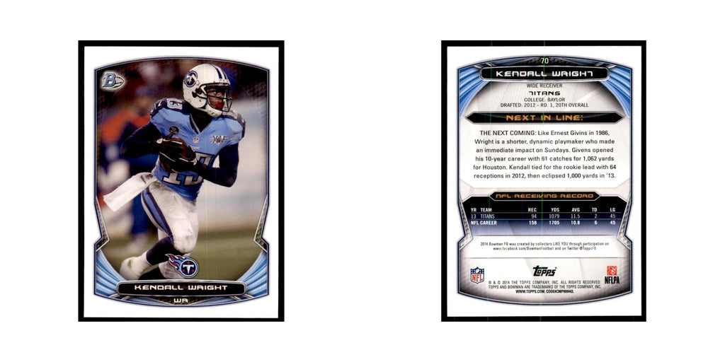 2014 Bowman Kendall Wright Football Cards #70