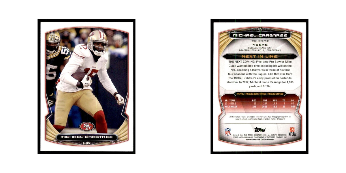 2014 Bowman Michael Crabtree Football Cards #65